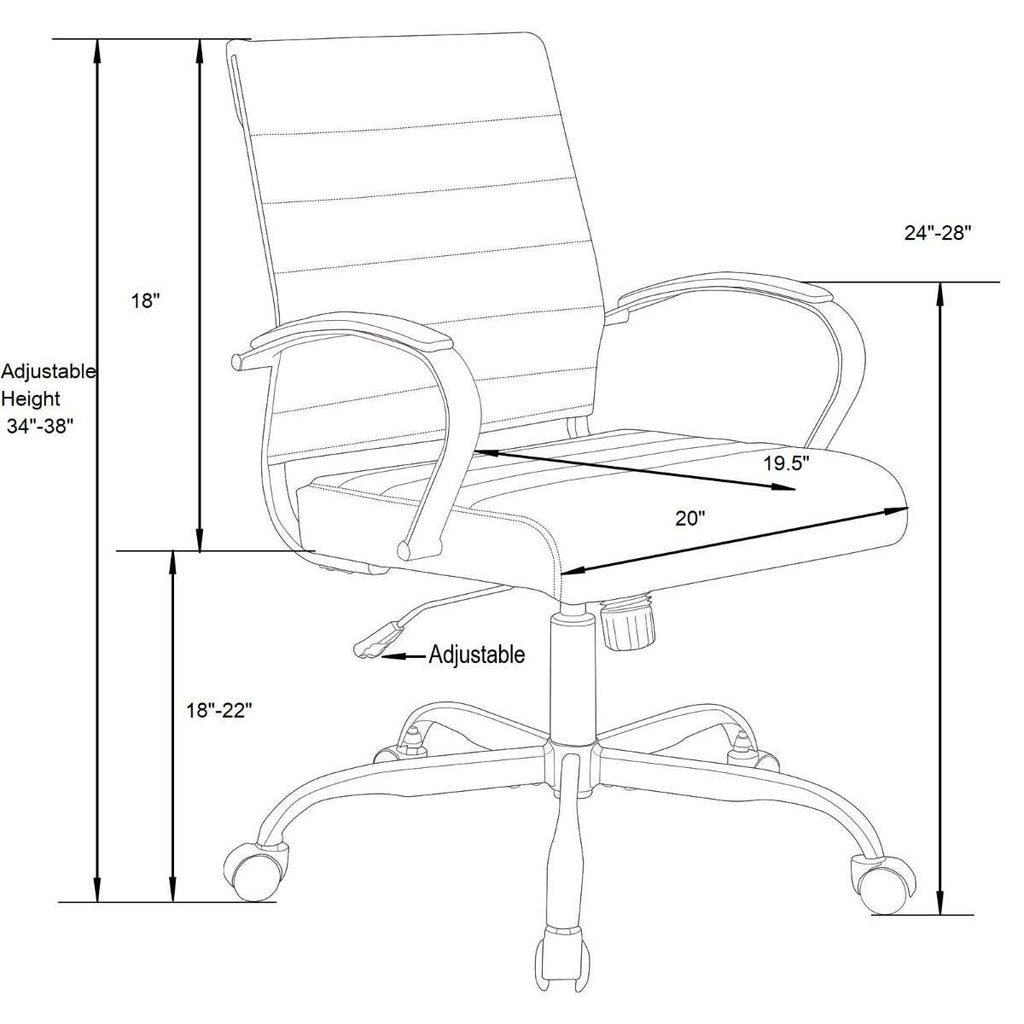 Black Leather Office Chair with Gold Frame J754411