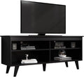 Black Wood TV Console Table with Storage Z451