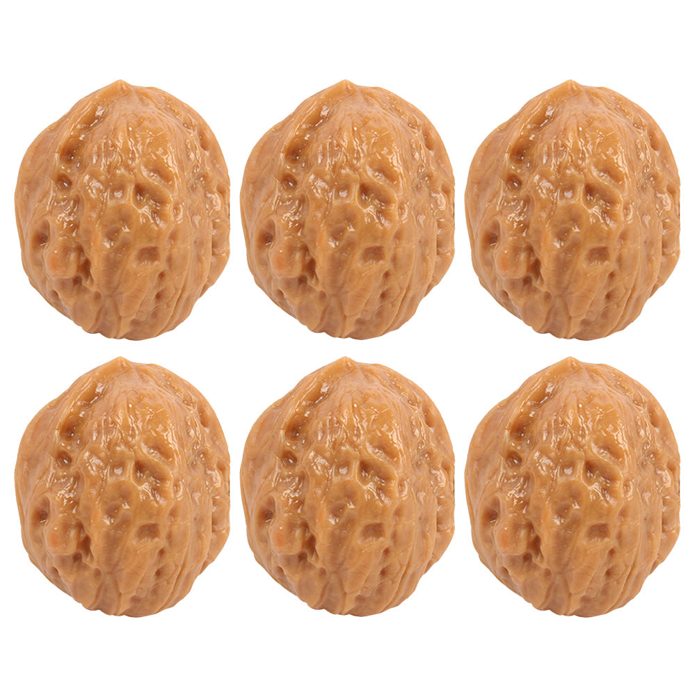 6 Pcs Faux Walnut Artificial Nuts Decorations D648