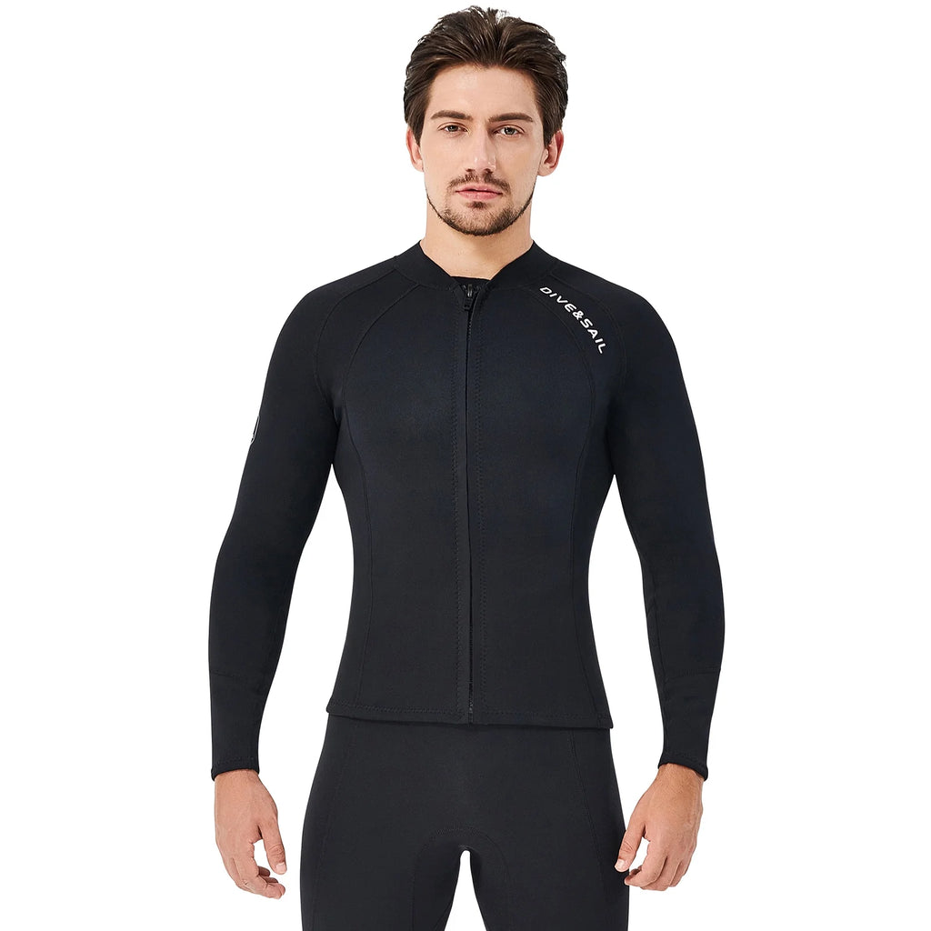 2mm Neoprene Front Zipper Wetsuits Jacket Long Sleeves Z4830