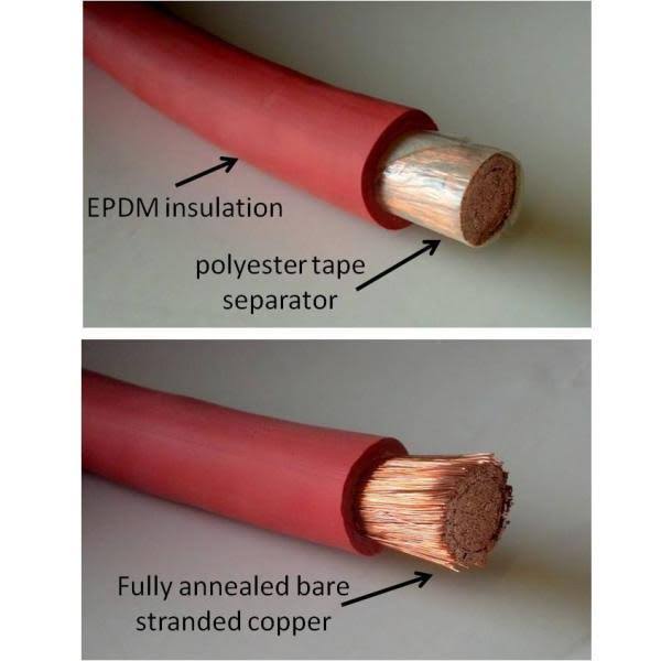 2/0 Gauge Red Black Pure Copper Inverter Cables 5 ft I24892