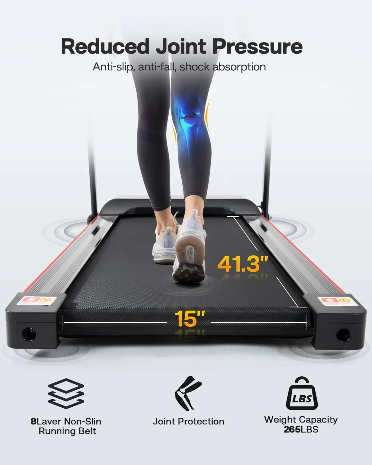 Foldable Incline Treadmill 2.5HP 265 LBS Y259025