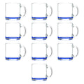 Clear Glass Coffee Mugs 13 oz. Set of 10 C175