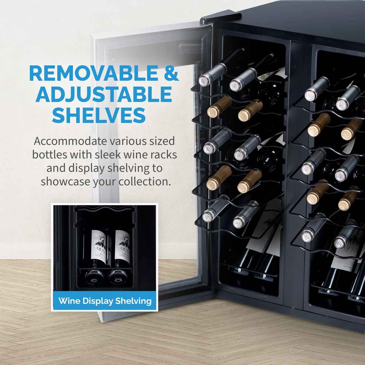 24 Bottle Dual Temperature Zone Wine Cooler Refrigerator Q813