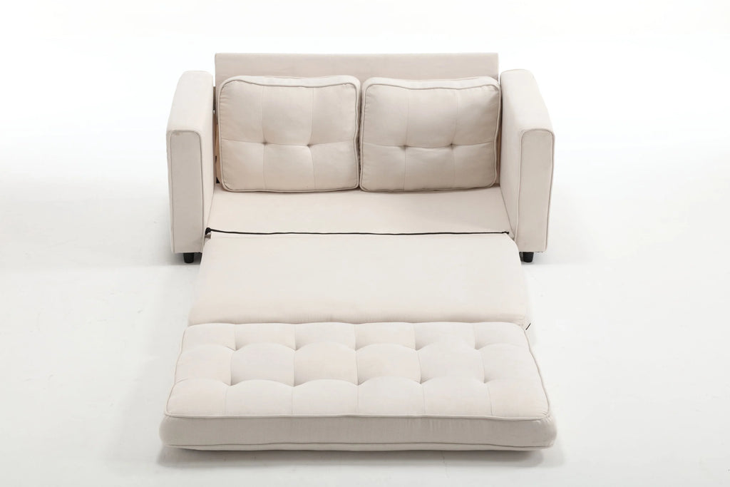 Convertible 3 Fold Velvet Linen Sofa Bed Y55482