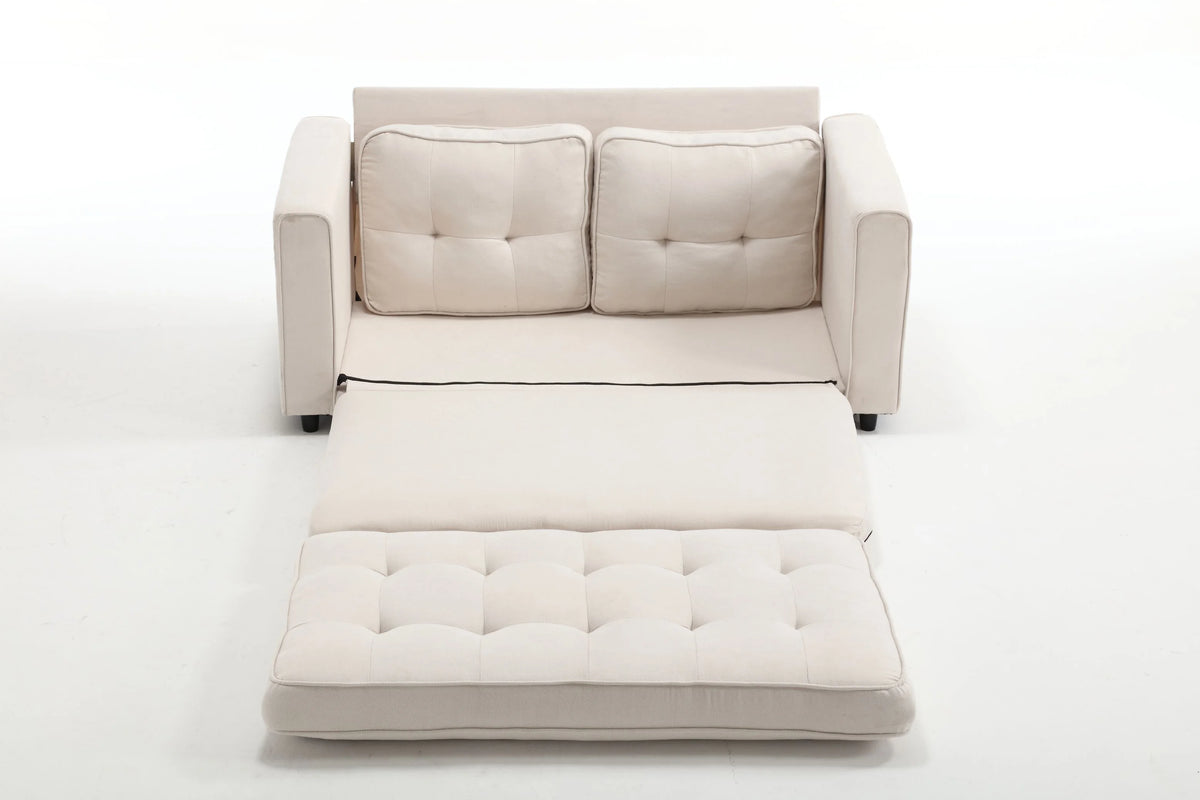 Convertible 3 Fold Velvet Linen Sofa Bed Y55482