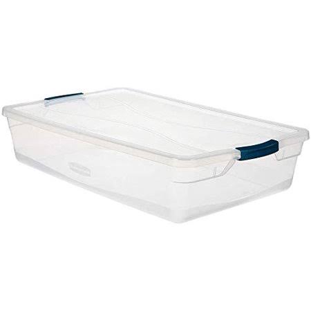 41 Quart Stackable Plastic Storage Containers with Lids, 4 Pack D1080