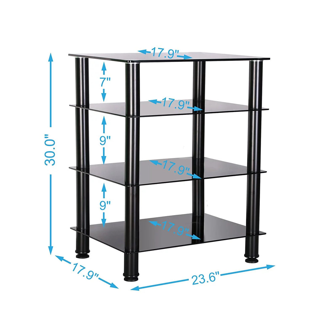4-tier Glass Media TV Stand E3055