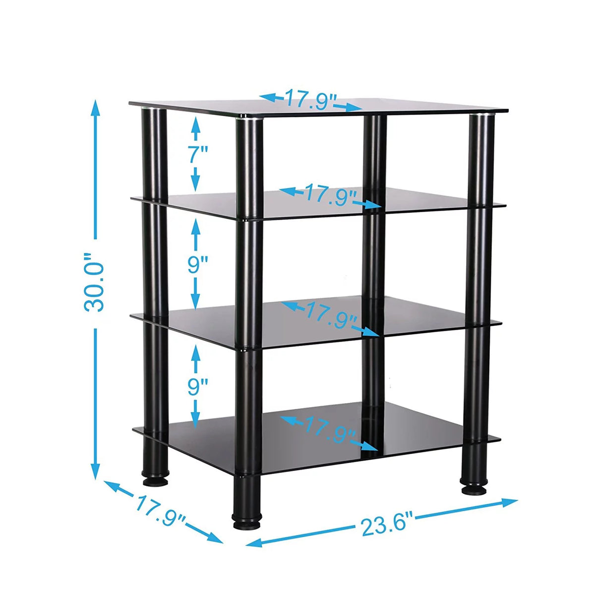 4-tier Glass Media TV Stand E3055