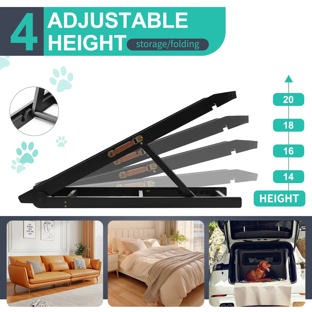 Adjustable Folding Pet Ramp with Rubber Mat L760640