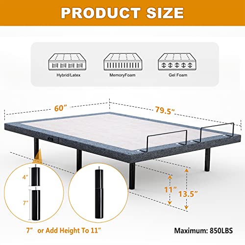 Adjustable Twin XL Electric Bed Frame with Wireless Remote G3744