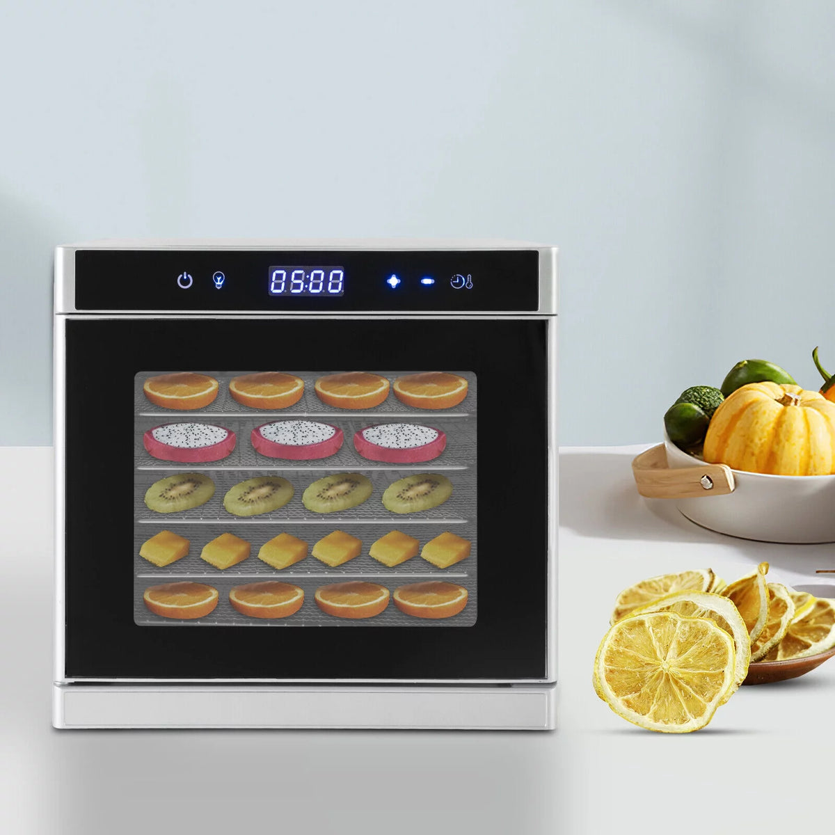 6/8 Tray Stainless Steel Food Dehydrator 700W K7888