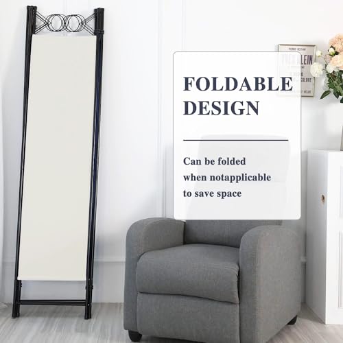 Blue 4 Panel 6FT Room Divider with Steel Frame R198004