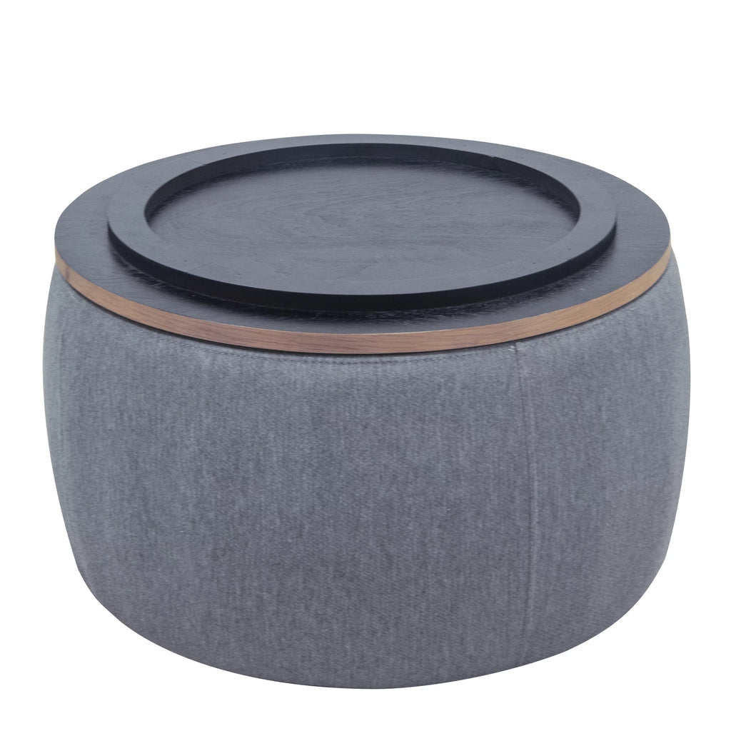 Dark Gray Round Storage Ottoman J975