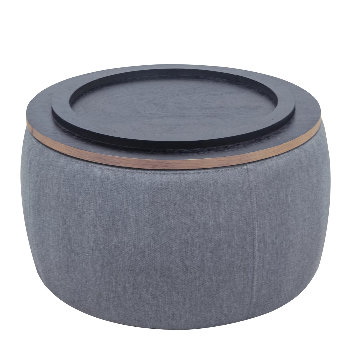 Dark Gray Round Storage Ottoman J975