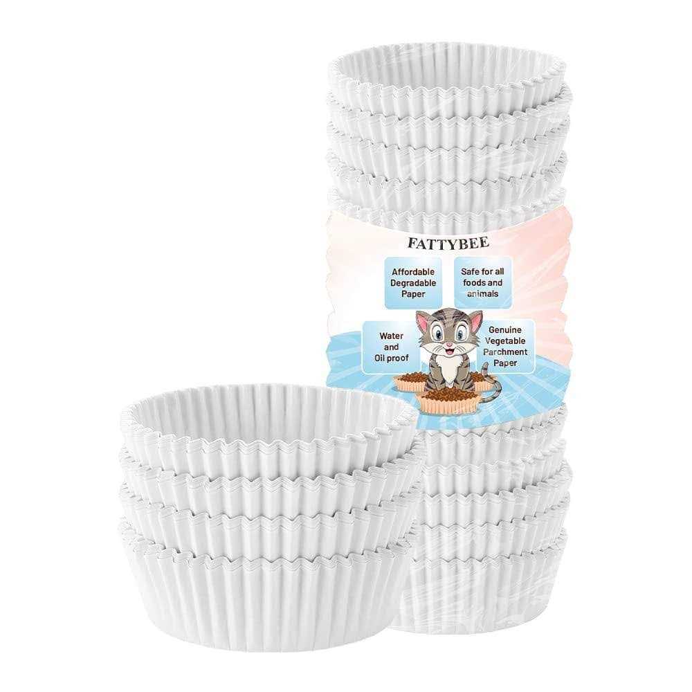 200 Pcs White Disposable Pet Feeding Bowls M8562