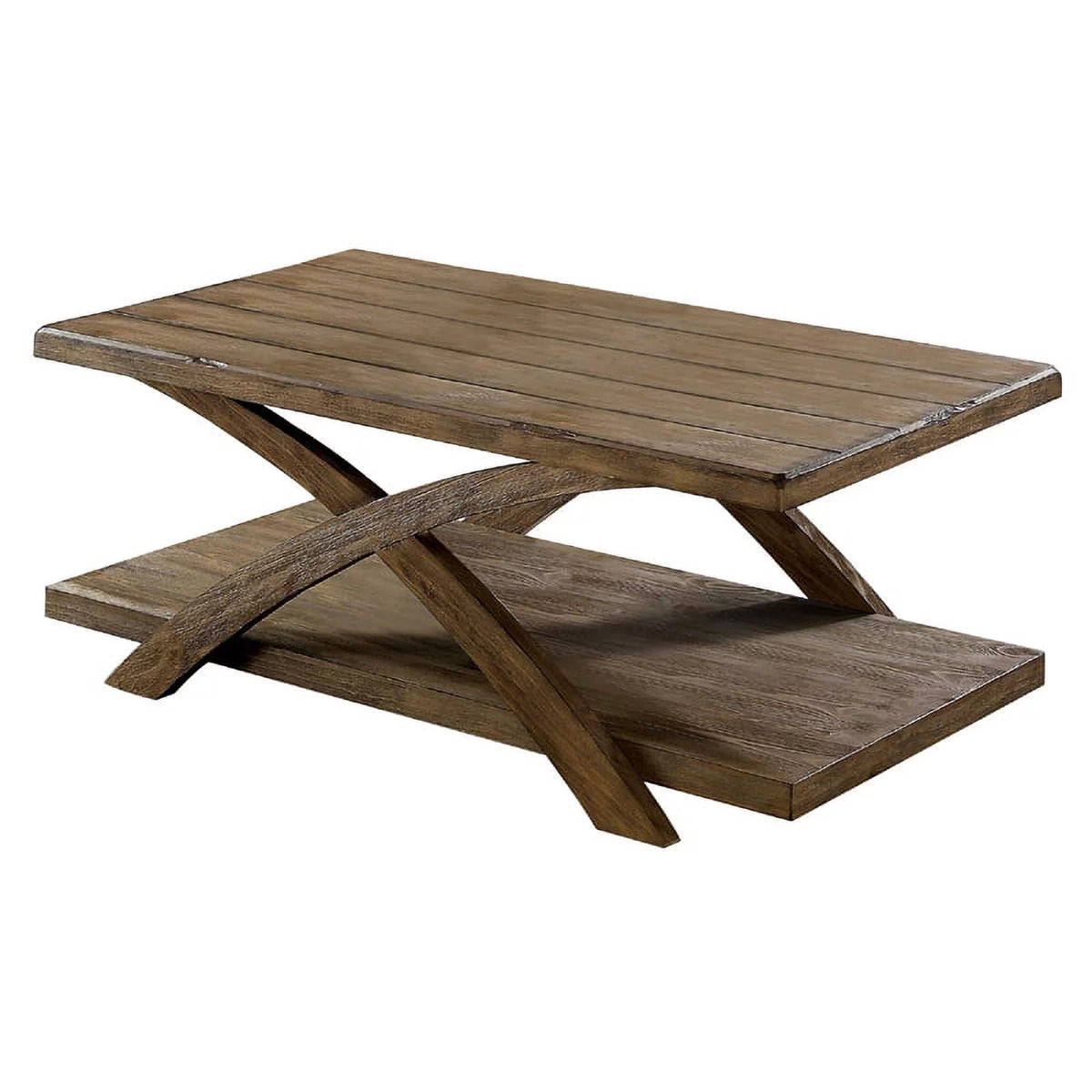 Rustic Wood 3-Piece Coffee Table Set in Oak F4027
