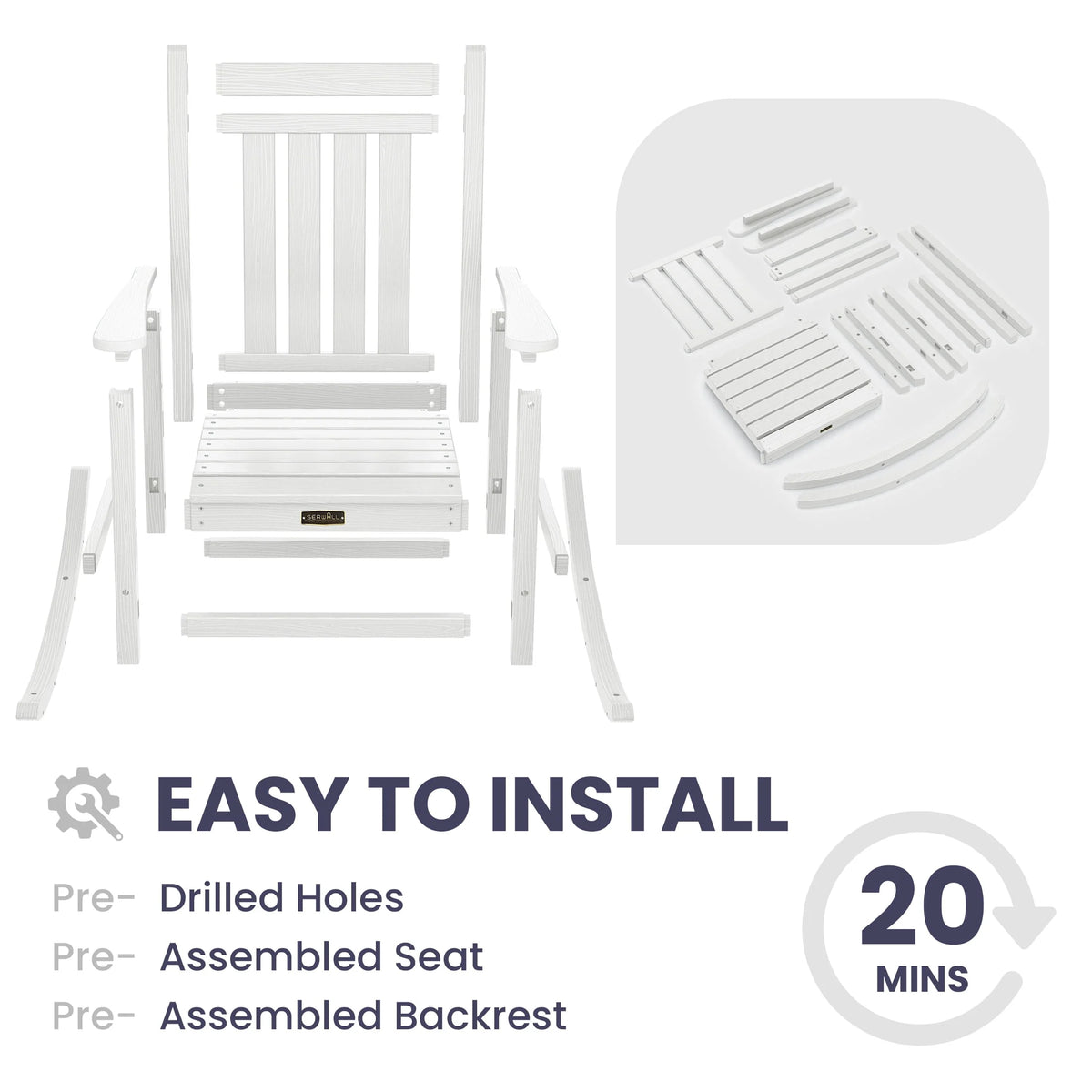 Oversized HDPE Plastic Rocking Chair A249926