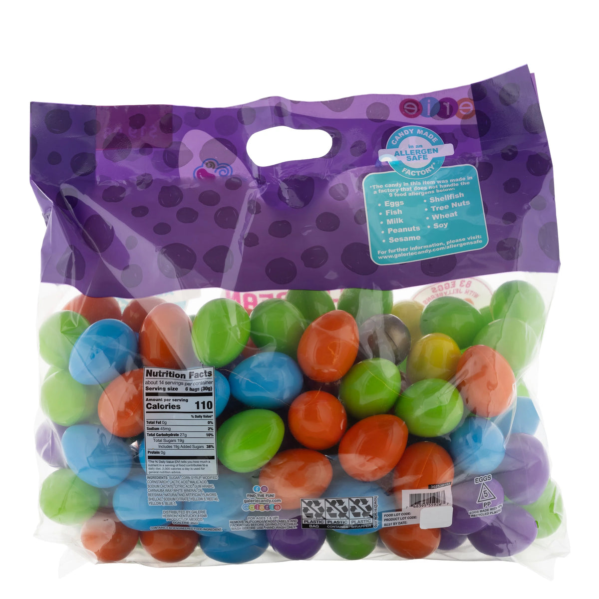 125 Count Egg Hunt Bag with Jellybeans and Stickers 14.64 oz G404