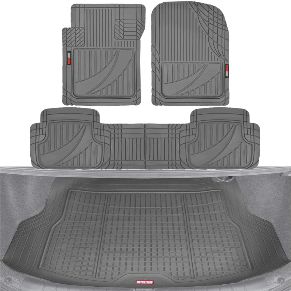 Black Rubber Car Floor Mats Full Set F65922