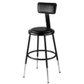 Black Vinyl Adjustable Height Padded Stool with Backrest C738