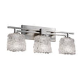 3 Light Bath Bar with Oval Lace Venetian Glass Polished Chrome Q597616