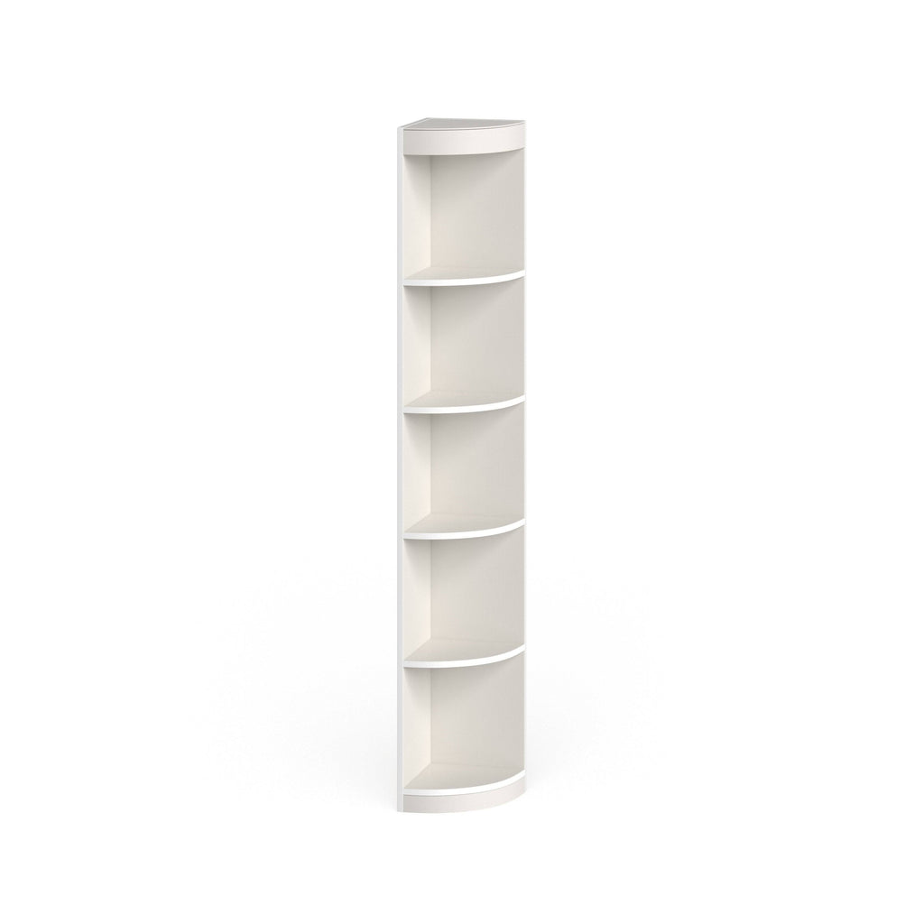 Corner 5-Shelf Display Stand White Wood Finish Q8913