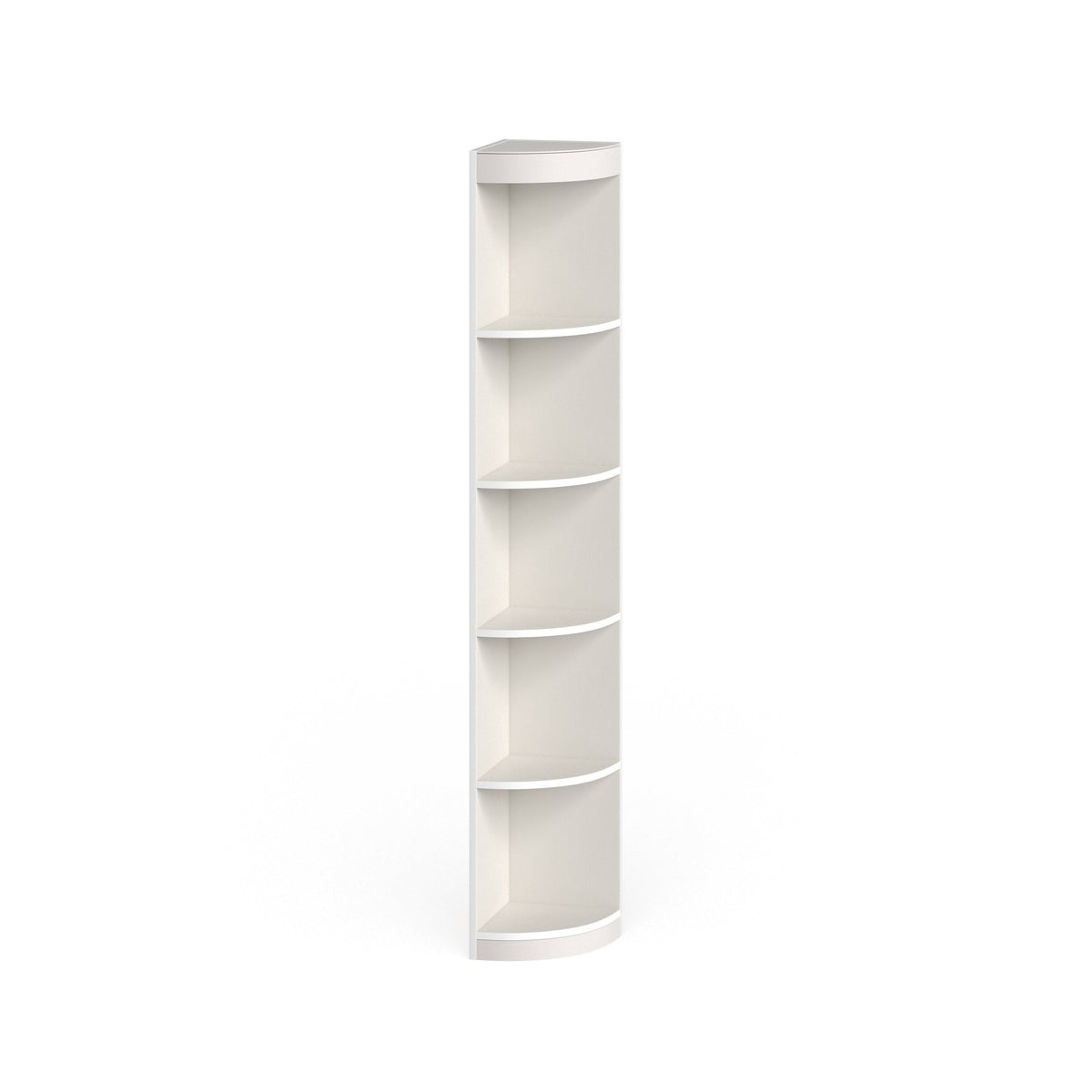 Corner 5-Shelf Display Stand White Wood Finish Q8913