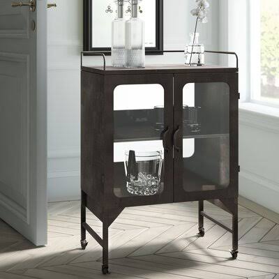 Brown Cabinet Bar Cart H2875