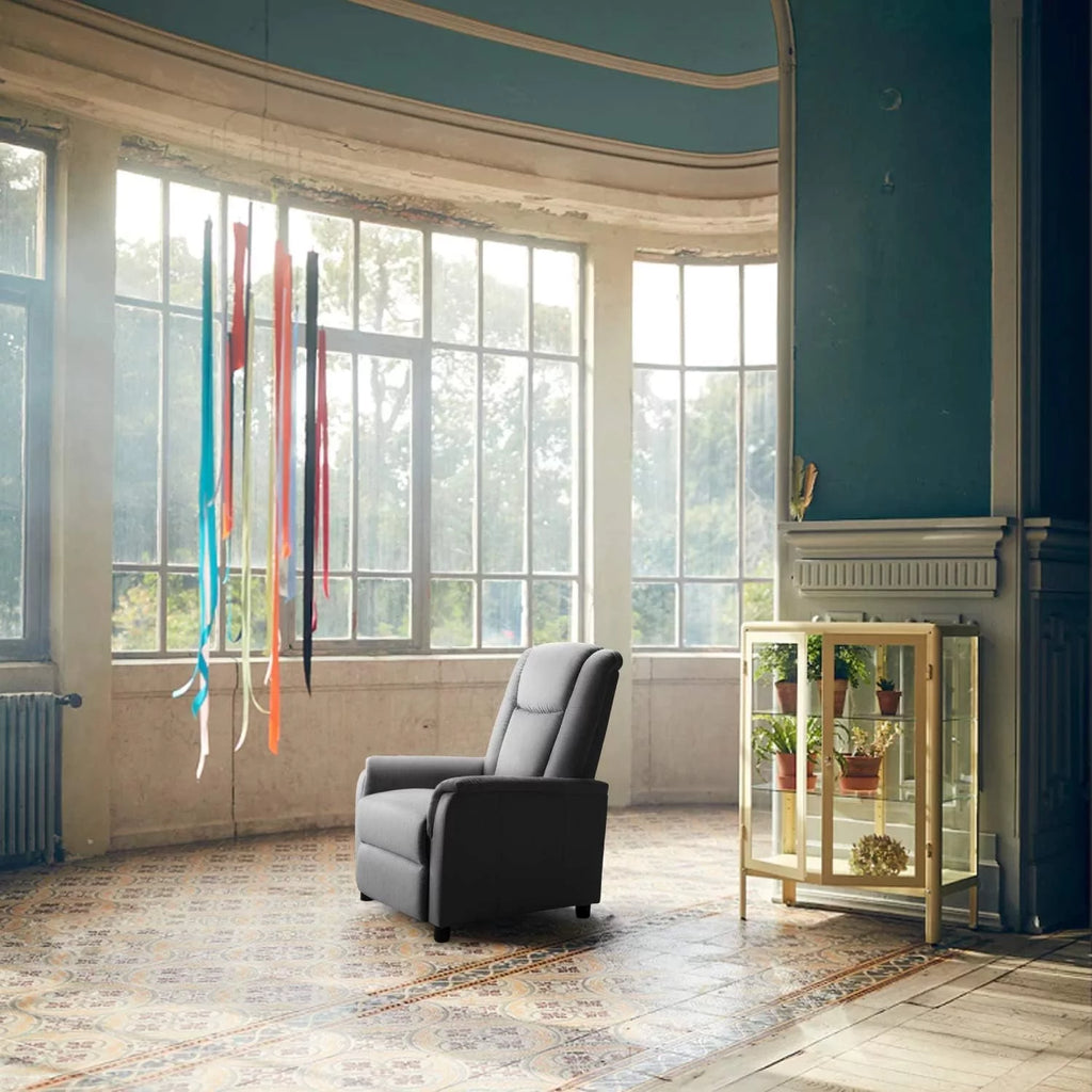 Fabric Recliner Chair with Footrest and Backrest C739788