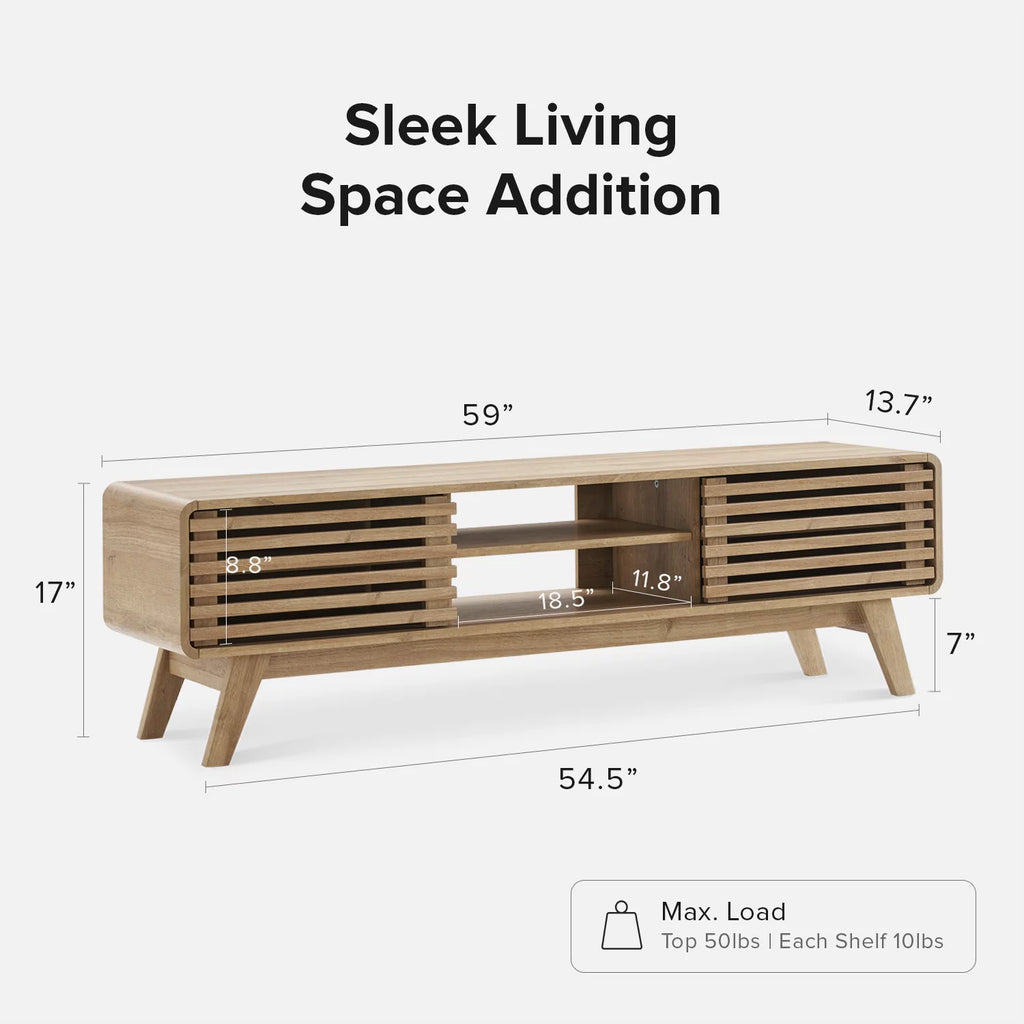 59" Oak TV Stand Console D8310