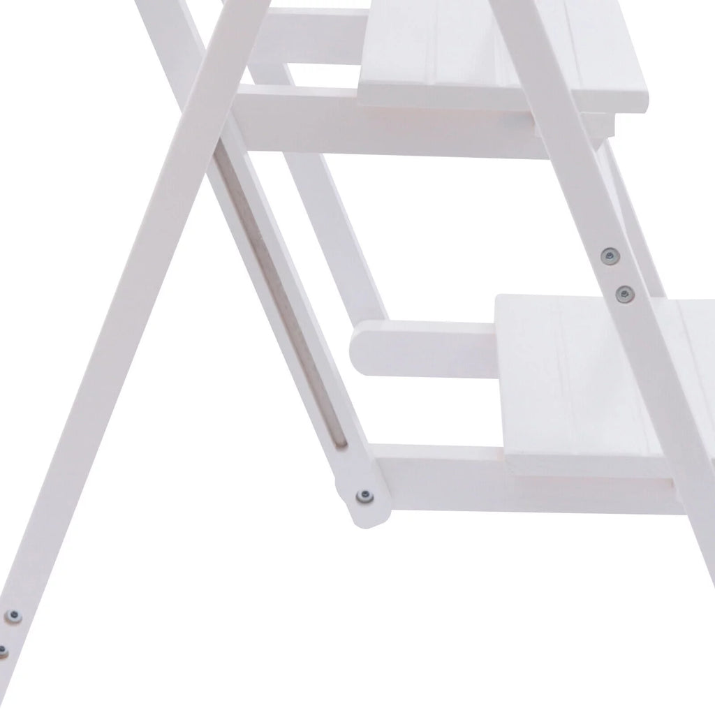 Folding Wooden Step Stool Anti-Slip White G4516