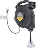 40 Ft 12/3 Retractable Extension Cord Reel with 3 Electrical Outlets P248556