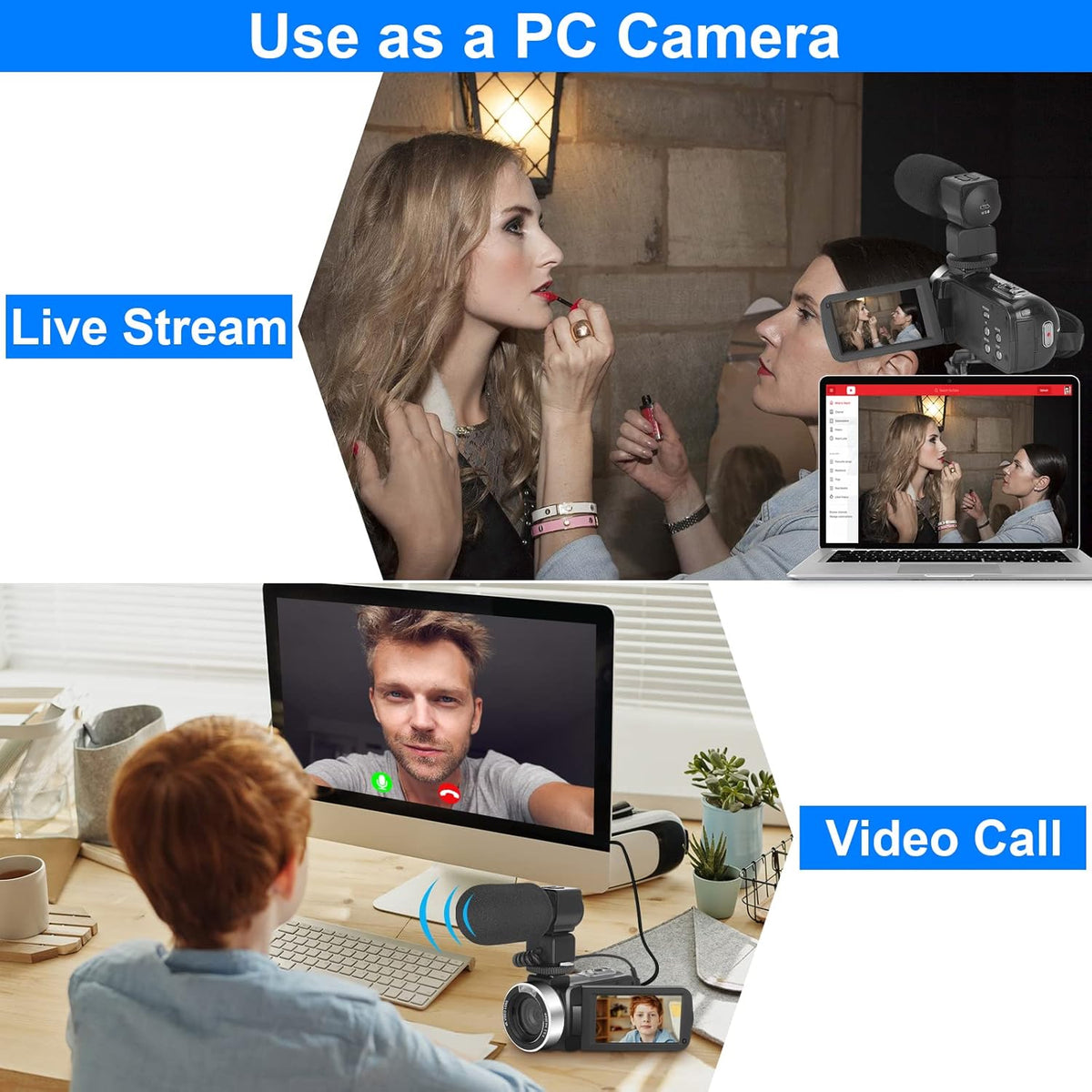 4K 56MP Vlogging Camera with External Microphone and IR Night Vision Q76349