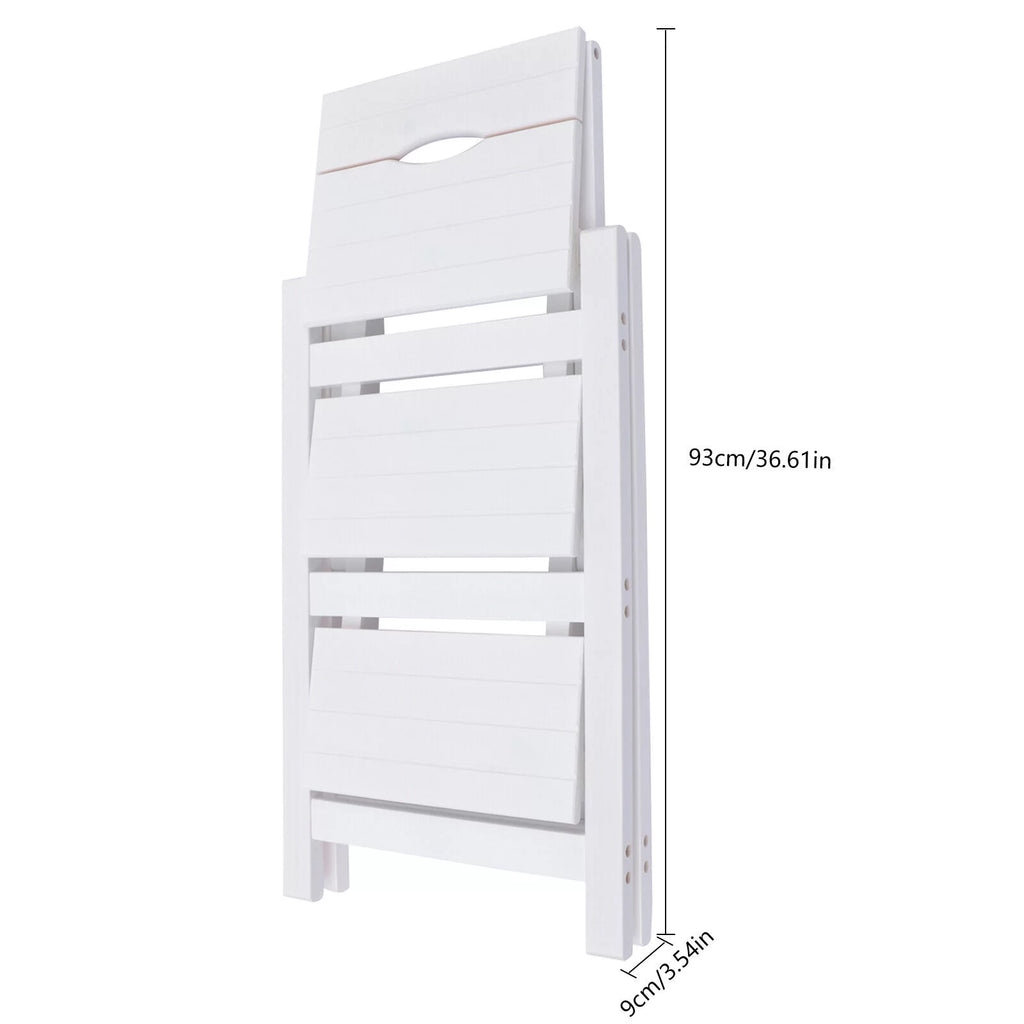 Folding Wooden Step Stool Anti-Slip White G4516