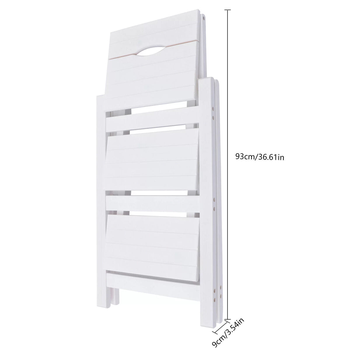Folding Wooden Step Stool Anti-Slip White G4516