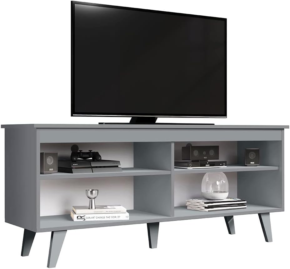Black Wood TV Console Table with Storage Z451
