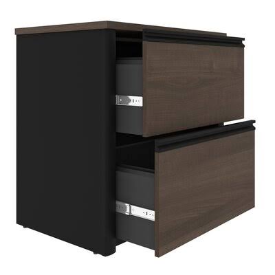 Antigua/Black 2-Drawer Lateral Filing Cabinet B100