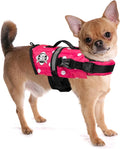 Pink & White Polka Dot Nylon Dog Life Jacket W969