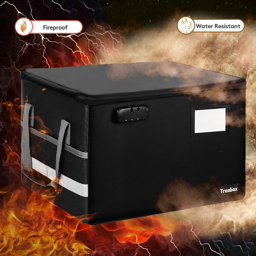 Fireproof File Storage Box with Lock, Pack of 2 L56374