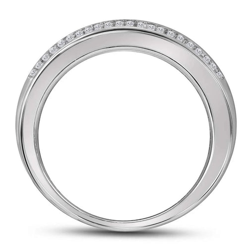10kt White Gold Diamond Pave Band Ring Size 7 Q196
