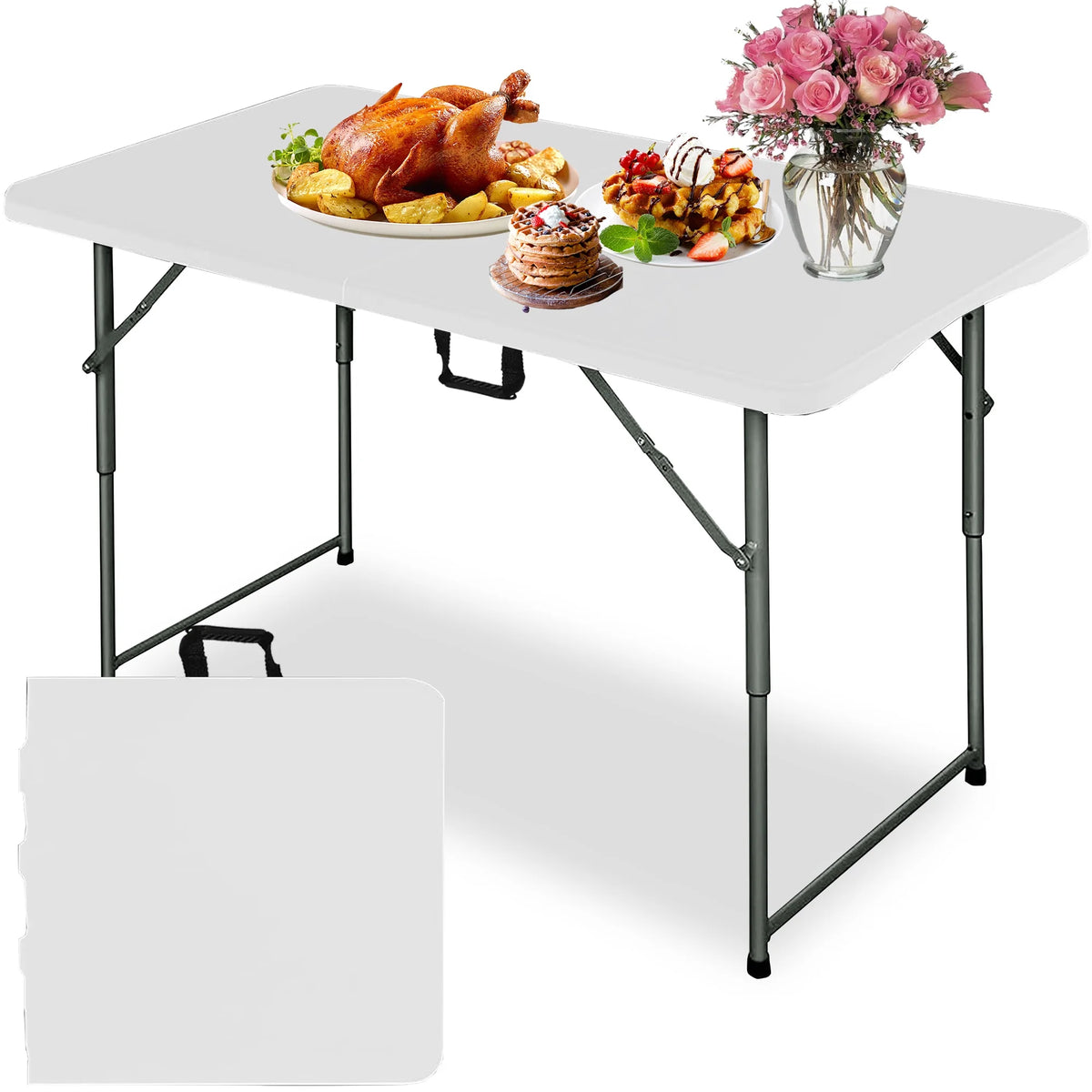 4FT White Folding Table J74233