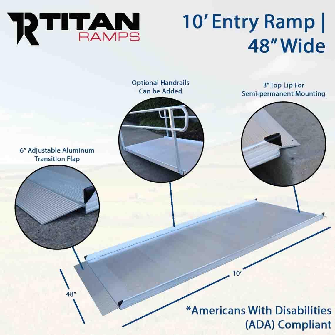 10 Foot Aluminum Wheelchair Entry Ramp G804593