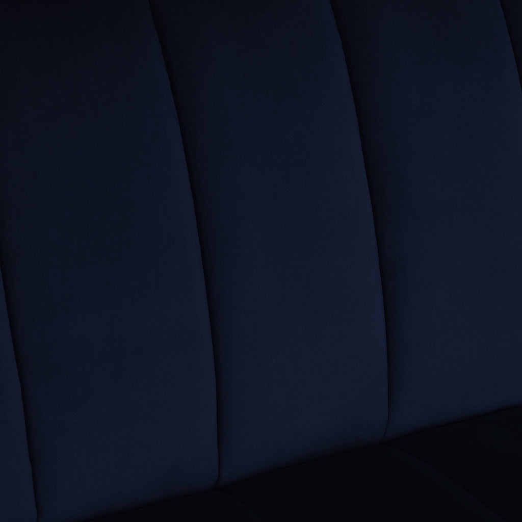 Navy Blue Velvet Armless Loveseat K60952
