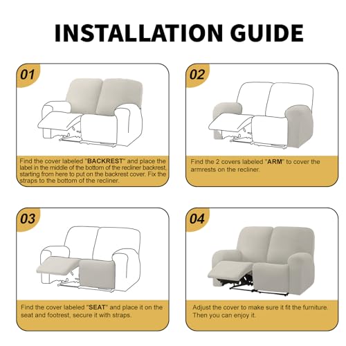 Orange 2 Seat Stretch Soft Recliner Sofa Cover G276