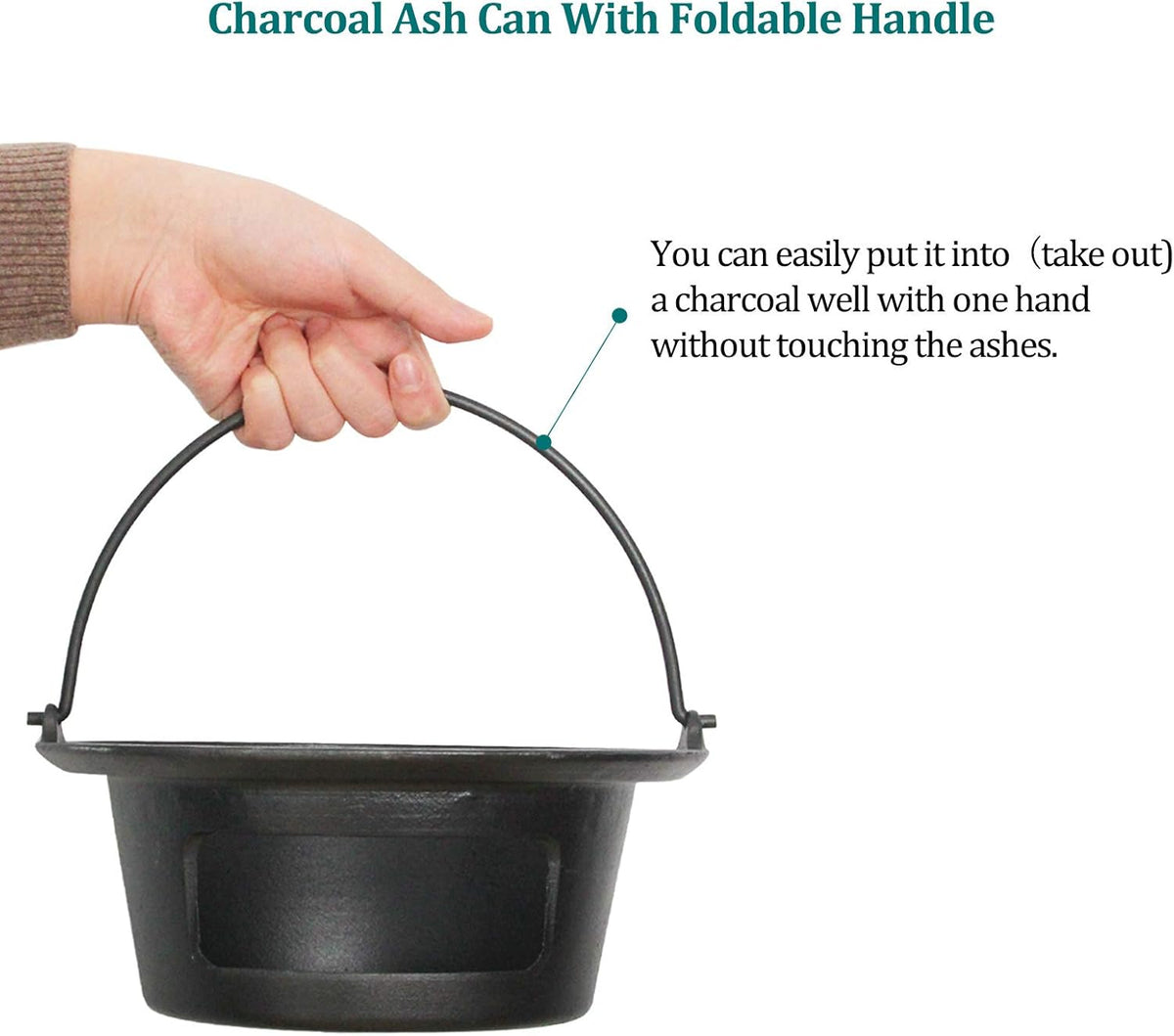 Cast Iron Ash Can with Handle H26002