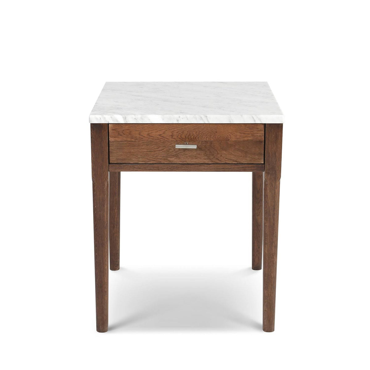 18x22 White Marble Side Table with Walnut Leg M741580
