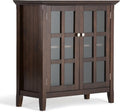 Light Golden Brown 35 inch Wide 2 Door 2 Adjustable Shelves Solid Wood Storage Cabinet N64092