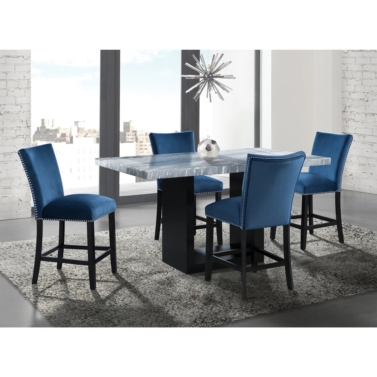 Gray Marble Counter Height Table B512206