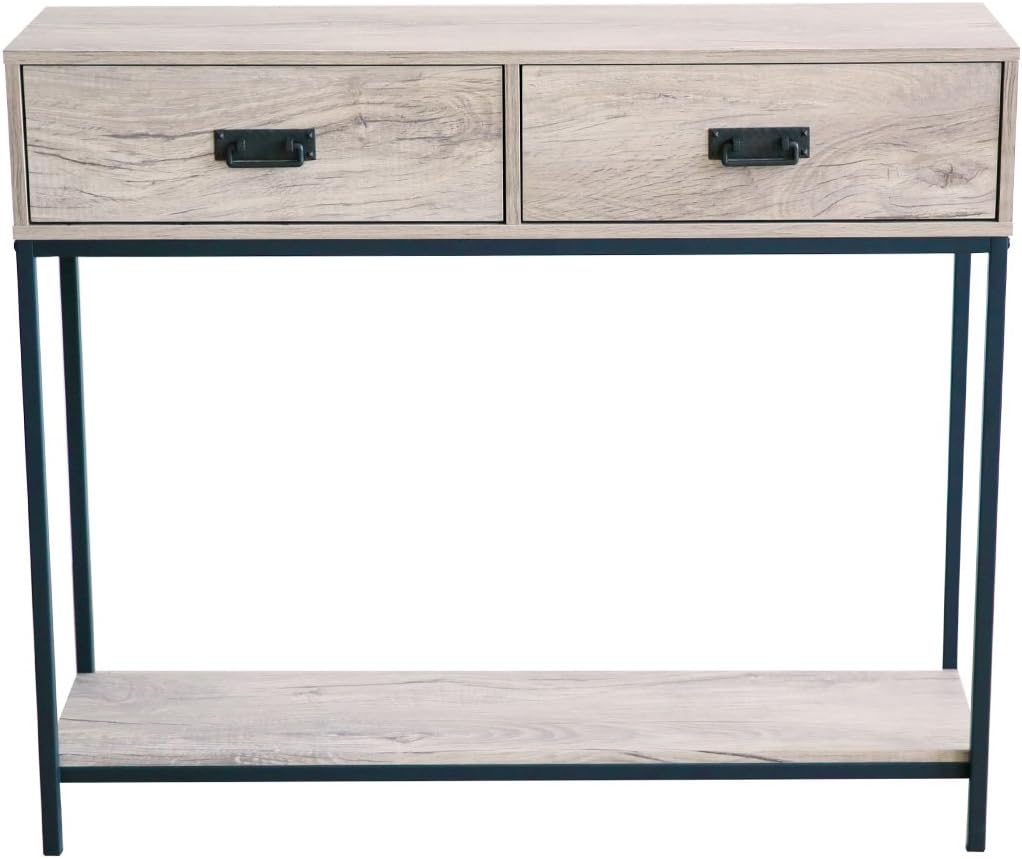 2 Drawer Oak Wood Console Table L712820